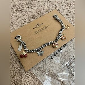 Coach Swagger Motif Chain Bag Charm | Keychain | Silver with Gold Hardware